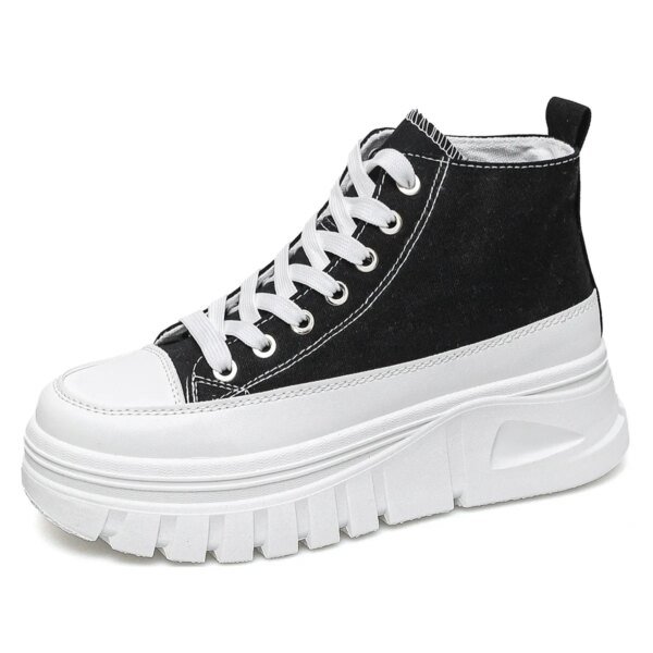 Zapatos de lona a la moda para mujer, zapatos deportivos de suela gruesa y alta para estudiantes, plantilla EVA de verano, superventas transfronteriza - Image 3