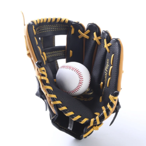 Guantes de béisbol de piel de vaca de 2 capas para niños jóvenes, guantes llamativos a mano izquierda y derecha, patrón de rayas antideslizantes