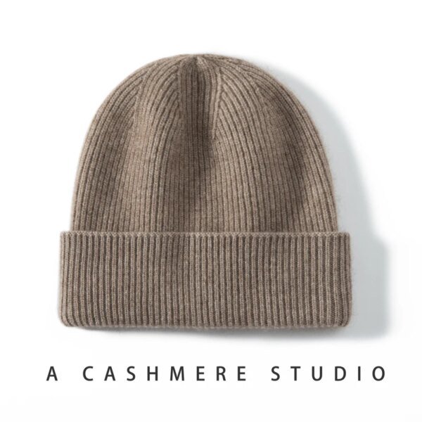Gorro tejido de cachemira 100% de alta calidad para mujeres y hombres, gorro informal, gorro grueso, gorros de Cachemira suaves y cálidos para invierno, Unisex