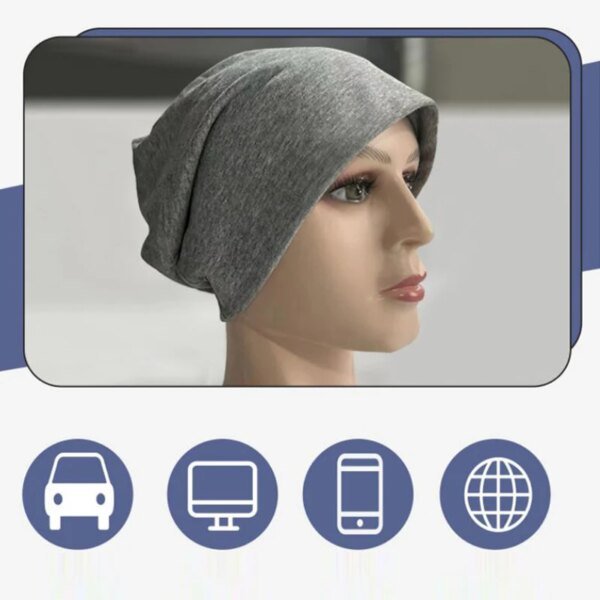 Gorro antiradiación de fibra de plata, gorro de protección EMF, gorros de protección de ondas electromagnéticas, gorros de protección Unisex RF/microondas - Image 4