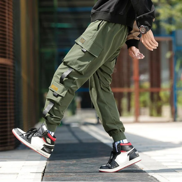 Ropa informal japonesa para hombre, pantalones Cargo, ligeros, sueltos, con entrepierna caída, corredores cónicos, Edgy, elegante e informal, primavera y verano - Image 4