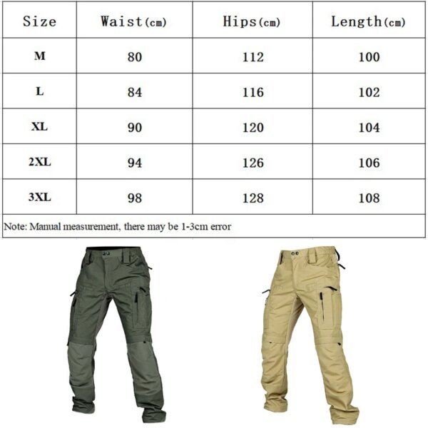 Pantalones tácticos militares, pantalones Cargo para hombre, pantalones informales impermeables para exteriores, ropa de trabajo transpirable resistente al desgaste con múltiples bolsillos - Image 5