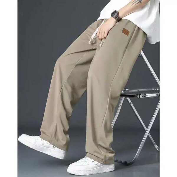 Pantalones de primavera y otoño para hombre, pantalón holgado, deportivo, versátil e informal, de gran tamaño, tendencia, nuevo estilo, 2024 - Image 3