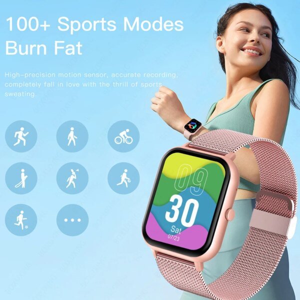 Nuevo reloj inteligente con llamada Bluetooth para hombres y mujeres, reloj deportivo resistente al agua con ritmo cardíaco IP68, reloj inteligente resistente al agua para mujer, hombre y mujer - Image 4
