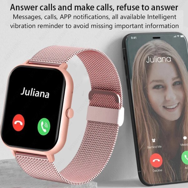 Nuevo reloj inteligente con llamada Bluetooth para hombres y mujeres, reloj deportivo resistente al agua con ritmo cardíaco IP68, reloj inteligente resistente al agua para mujer, hombre y mujer - Image 2