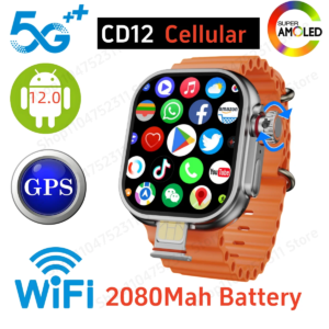 GOLDENSPIKE CD12 Smartwatch Android 12,0 5G LTE tarjeta Sim cámara giratoria 2,26 pulgadas Amoled 490*580 pantalla HD 2080Mah reloj inteligente