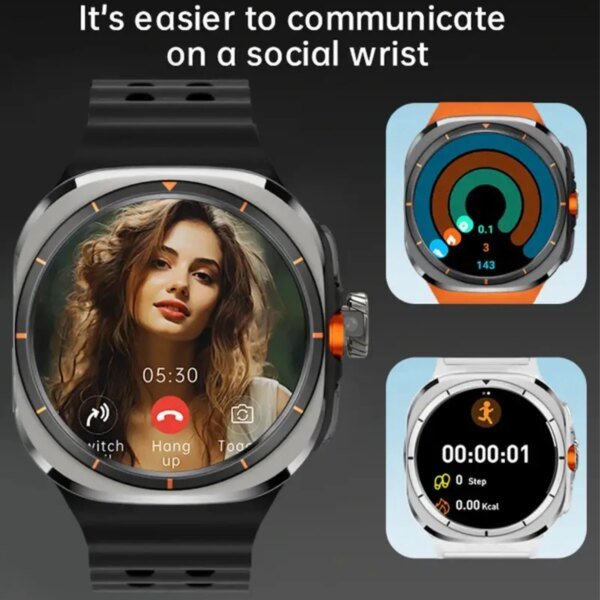 Caliente U8 Ultra AMOLED Android reloj inteligente 1480mAh batería grande hombres mujeres 4G 5G tarjeta SIM WiFi GPS NFC cámara deporte relojes inteligentes - Image 3