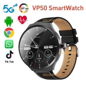 Reloj inteligente TOP VP50, cámara giratoria, GPS, WIFI, tarjeta Sim, brújula NFC, llamadas globales, monitoreo de salud, reloj inteligente Amoled 5G de 1,75 pulgadas