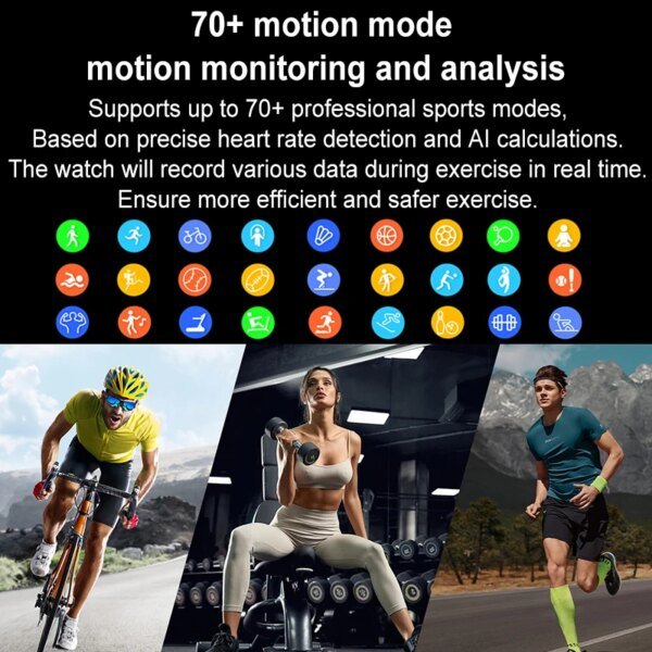 Para Xiaomi reloj inteligente ultrafino hombres mujer HD AMOLED pantalla 3D 70 + modo deportivo ritmo cardíaco Bluetooth llamada reloj inteligente resistente al agua - Image 5