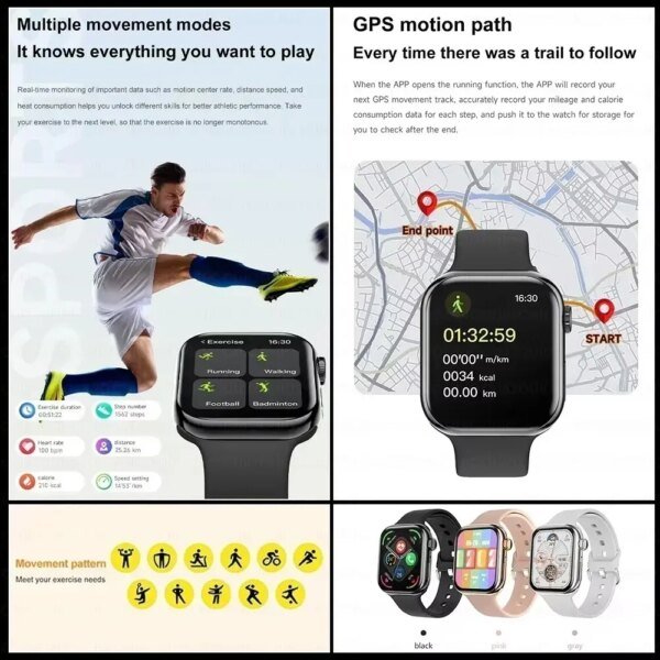 Nuevo 2025 Original para Apple Watch 10 reloj inteligente hombres temperatura corporal Bluetooth llamada NFC GPS deportes mujeres SmartWatch para Apple - Image 4