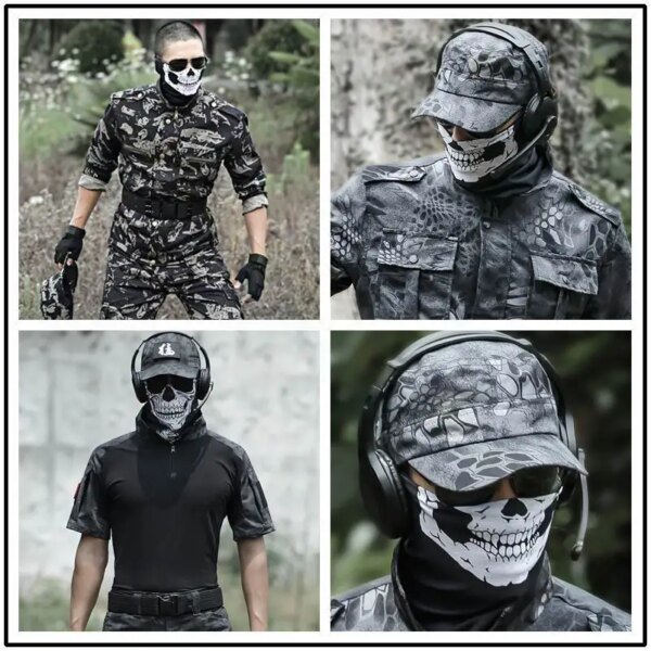 Bicicleta esquí cráneo media cara máscara fantasma bufanda multiuso cuello más cálido bacalao От Вируса Masque Tissu Mascara Para Rosto - Image 3