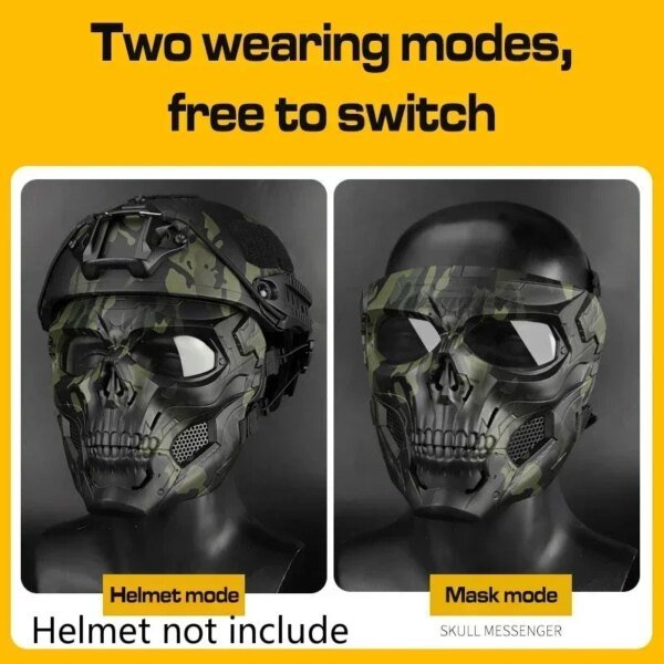 Máscara de calavera táctica para hombre, casco de juego táctico de Paintball CS, para fiesta de Cosplay, regalo de Navidad, 2022 - Image 5