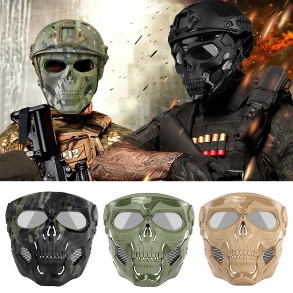 Máscara de calavera táctica para hombre, casco de juego táctico de Paintball CS, para fiesta de Cosplay, regalo de Navidad, 2022 - Image 3