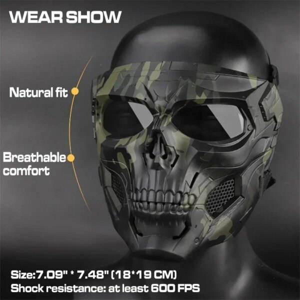 Máscara de calavera táctica para hombre, casco de juego táctico de Paintball CS, para fiesta de Cosplay, regalo de Navidad, 2022 - Image 2