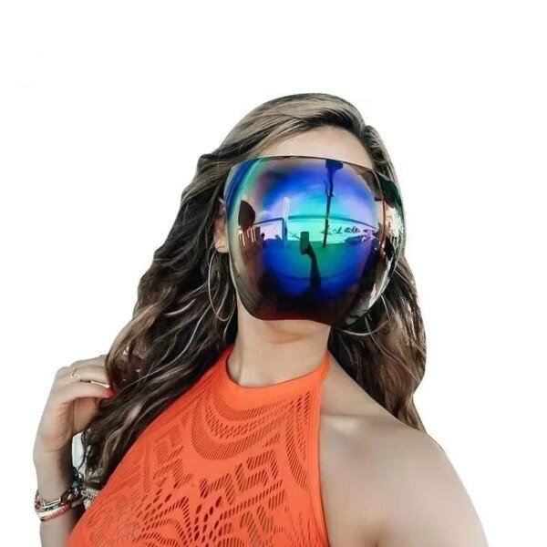 Máscara facial protectora de una pieza, gafas de sol Punk de gran tamaño resistentes a los rayos UV, gafas de sol para montar a prueba de viento y polvo, regalos