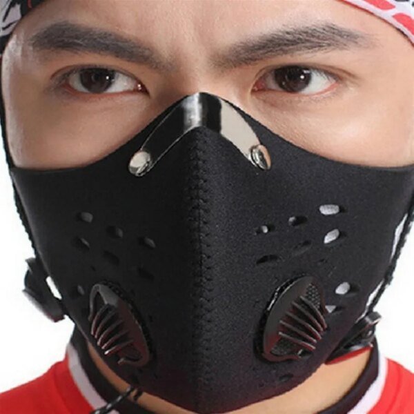 Máscara de ciclismo con filtros de 1 pieza, máscara facial transpirable para ciclismo de montaña, cubierta facial para correr y deportes a prueba de polvo