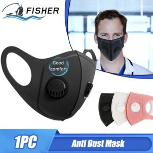Mascarilla deportiva con filtros, válvulas de escape, Clip para la nariz, máscaras de media cara, respirador reutilizable lavable, mascarilla facial