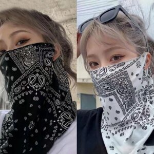 Moda Punk máscara de protección solar para hombres mujeres verano cara cuello protección UV oreja bufanda Hip Hop deportes al aire libre ciclismo Bandana bufandas
