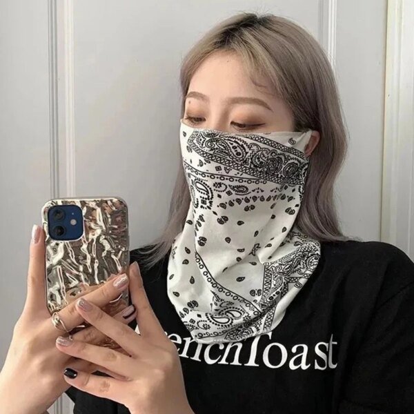 Moda Punk máscara de protección solar para hombres mujeres verano cara cuello protección UV oreja bufanda Hip Hop deportes al aire libre ciclismo Bandana bufandas - Image 4