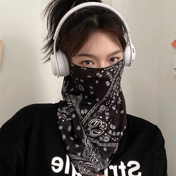 Moda Punk máscara de protección solar para hombres mujeres verano cara cuello protección UV oreja bufanda Hip Hop deportes al aire libre ciclismo Bandana bufandas - Image 3
