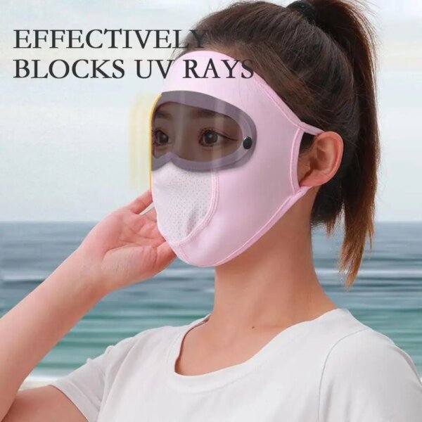 Máscara de protección solar para ciclismo, mascarilla de cara completa con agujeros ajustables para colgar en la oreja, a prueba de polvo - Image 3