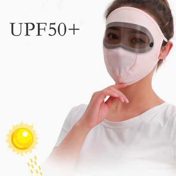 Máscara de protección solar para ciclismo, mascarilla de cara completa con agujeros ajustables para colgar en la oreja, a prueba de polvo - Image 4
