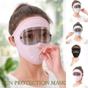 Máscara de protección solar para ciclismo, mascarilla de cara completa con agujeros ajustables para colgar en la oreja, a prueba de polvo