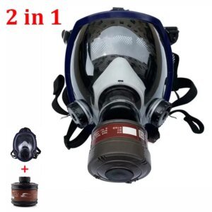 Máscara de Gas de cara completa, respirador de máscara de Gas de contaminación radiactiva biológica química, filtro de radiación, respirador a prueba de polvo
