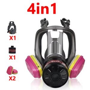 Máscara de gas Máscara de gas nuclear y productos químicos de supervivencia con filtro de carbón activado de 40 mm y máscara respiradora de cara completa con filtro 60926
