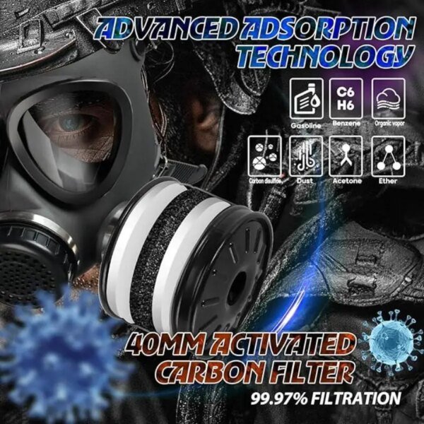 MF14/87 Máscara de gas químico Contaminación química biológica y radiactiva Máscara facial completa autocebante Máscara de gas clásica - Image 5