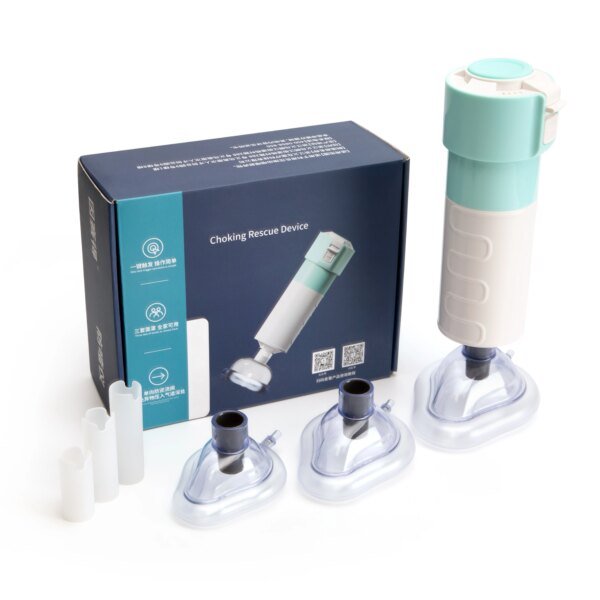 Dispositivo de rescate antiasfixia de primeros auxilios automático para adultos y niños con máscaras de 3 tamaños diferentes Kit de emergencia de asistencia para vías respiratorias en el hogar