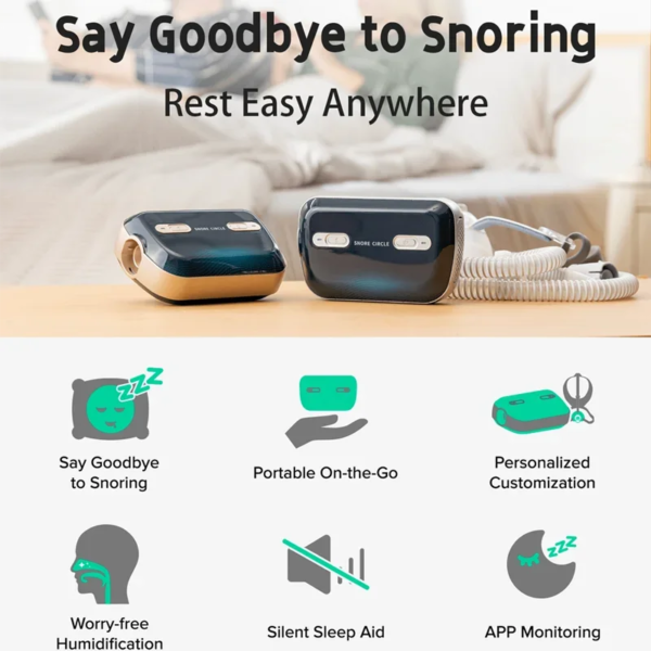 Mini Bluetooth CPAP para dejar de roncar APAP portátil antironquidos y apnea del sueño para el síndrome de la Apnea del sueño y ayuda para dormir OSA con máscara - Image 6