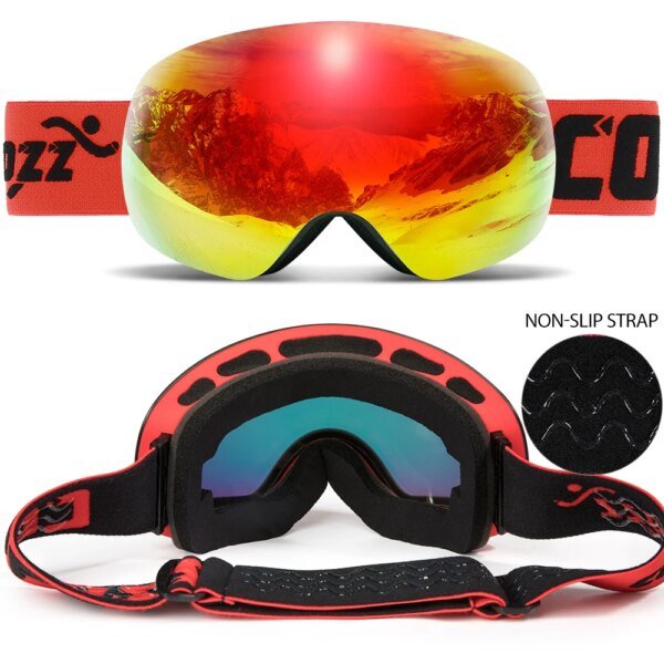 COPOZZ gafas de esquí para deportes al aire libre protección UV400 máscara de esquí hombre mujer antiniebla cara grande gafas de nieve Snowboard gafas de esquí - Image 2