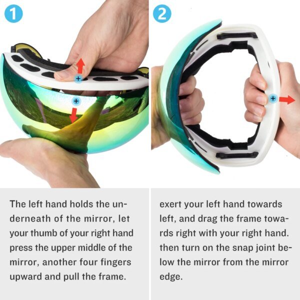 COPOZZ gafas de esquí para deportes al aire libre protección UV400 máscara de esquí hombre mujer antiniebla cara grande gafas de nieve Snowboard gafas de esquí - Image 4