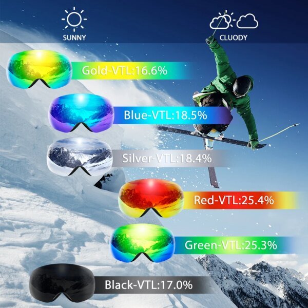 COPOZZ gafas de esquí para deportes al aire libre protección UV400 máscara de esquí hombre mujer antiniebla cara grande gafas de nieve Snowboard gafas de esquí - Image 6