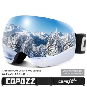 COPOZZ gafas de esquí para deportes al aire libre protección UV400 máscara de esquí hombre mujer antiniebla cara grande gafas de nieve Snowboard gafas de esquí