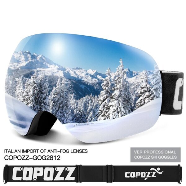 COPOZZ gafas de esquí para deportes al aire libre protección UV400 máscara de esquí hombre mujer antiniebla cara grande gafas de nieve Snowboard gafas de esquí