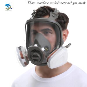 Máscara de gas multiusos de tres puertos 6800, filtro reemplazable de pulverización industrial, insecticida de pintura en aerosol para soldadura de vapor orgánico