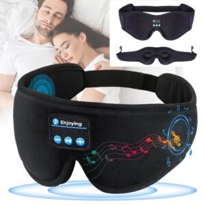 Máscara de ojos 3D, Bluetooth, reproducción de música, auriculares para dormir con altavoz HD incorporado, máscara para dormir, auriculares inalámbricos Air Travel 5,0