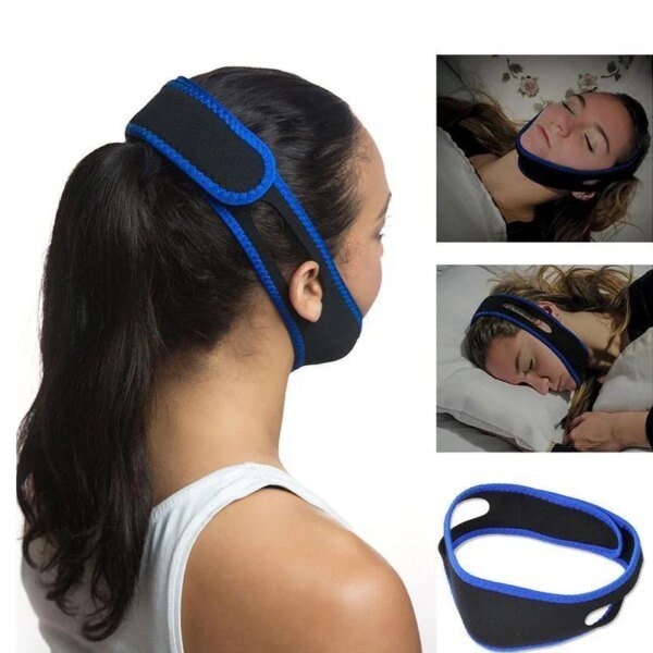 Cinturón ajustable para ronquidos CPAP, correa para la barbilla anti ronquidos, correas de soporte para la barbilla para Apnea del sueño, herramientas de ayuda para el cuidado de la salud, 1 ud. - Image 2