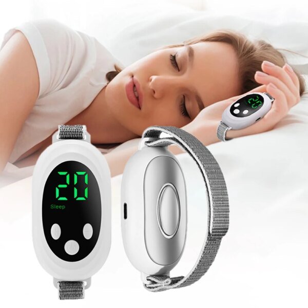 Nuevo Dispositivo de ayuda para dormir de microcorriente EMS, máquina de ayuda para dormir, instrumento para el sueño para el insomnio, estrés, ansiedad, alivio, masajeador de pulso de palma