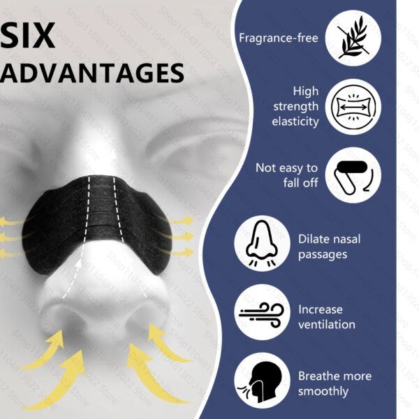 10 Uds. Tiras nasales antironquidos, tiras antironquidos, cuidado de la salud, sueño bien respirable, tiras de respiración nasal para oxígeno mejorado - Image 4