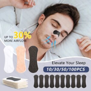 10 Uds. Tiras nasales antironquidos, tiras antironquidos, cuidado de la salud, sueño bien respirable, tiras de respiración nasal para oxígeno mejorado