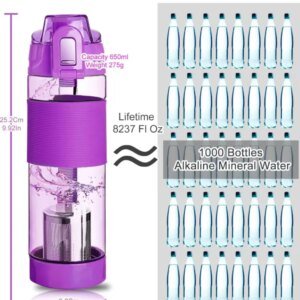 Taza de agua con generador alcalino, aumenta el PH, botella de plástico de hidrógeno alcalino, taza de agua con filtro extraíble