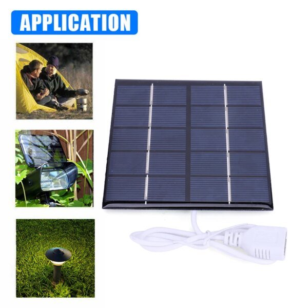 Panel de cargador de batería Solar, placa de células solares policristalinas para acampar al aire libre, Banco de energía, teléfono, iluminación de patio doméstico, 5W - Image 5