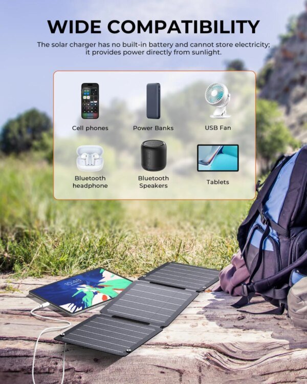 Cargador solar portátil de 2000W, placa de panel Solar flexible de 5V y 12V, batería USB A C DC 21W/30W/60W/80W, banco de energía para acampar - Image 4