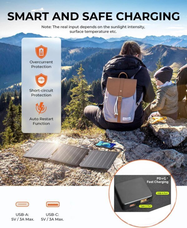 Cargador solar portátil de 2000W, placa de panel Solar flexible de 5V y 12V, batería USB A C DC 21W/30W/60W/80W, banco de energía para acampar - Image 3