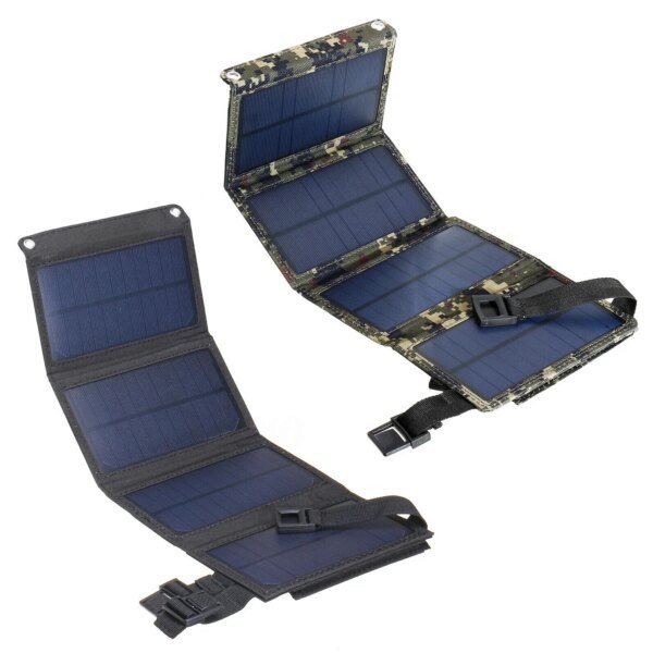 Kit de Panel Solar plegable de 20W, paquete de banco de células solares de 5V, USB, placa Solar impermeable para acampar al aire libre y senderismo, novedad de 2023 - Image 5