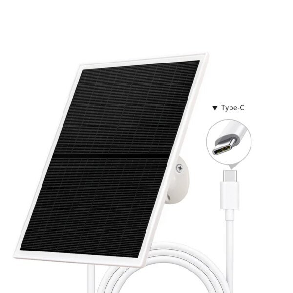 Cámaras de seguridad con cargador de panel solar, batería recargable Micro USB/tipo C de 5V de 10W, Cable de carga de 9,8 pies, resistente al agua IP66 - Image 6