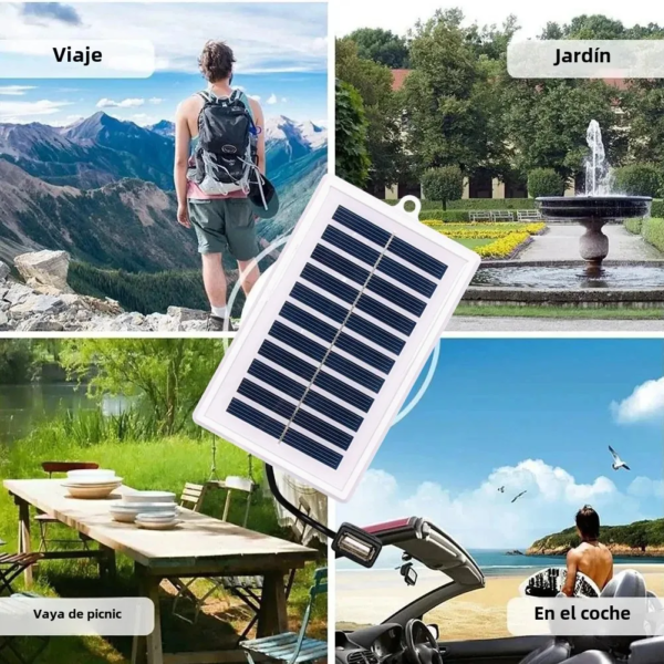 Cargador Solar portátil, salida USB para uso en exteriores, para viajes y Camping, linterna, carga de ventilador, 1 ud. - Image 3